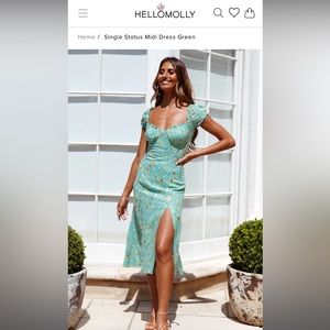 Hello Molly Single Status Midi Dress, Green